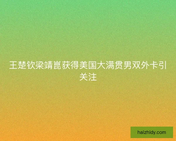 王楚钦梁靖崑获得美国大满贯男双外卡引关注
